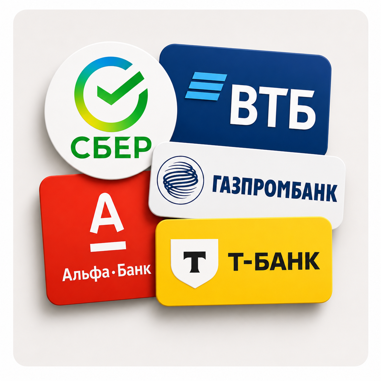 Логотипы банков, предложения которых разбираются в Telegram-канале